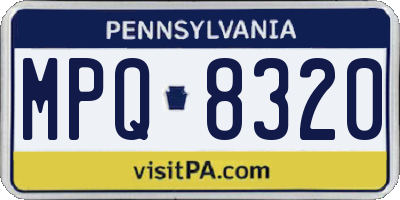 PA license plate MPQ8320