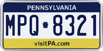 PA license plate MPQ8321
