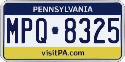 PA license plate MPQ8325