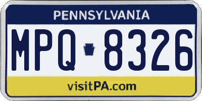 PA license plate MPQ8326