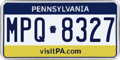 PA license plate MPQ8327
