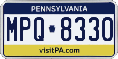 PA license plate MPQ8330