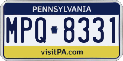 PA license plate MPQ8331
