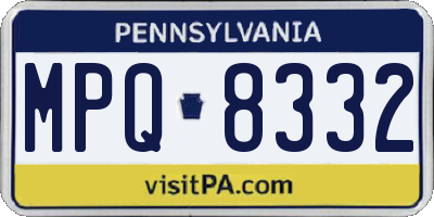 PA license plate MPQ8332