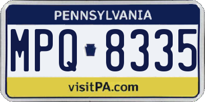 PA license plate MPQ8335