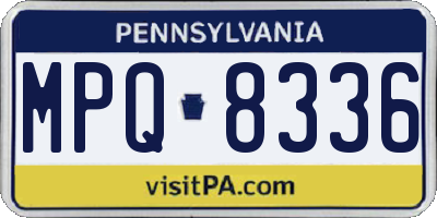 PA license plate MPQ8336