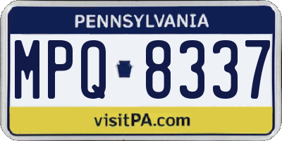 PA license plate MPQ8337