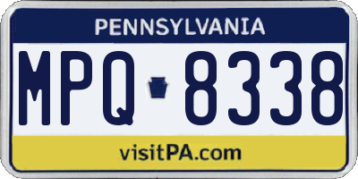 PA license plate MPQ8338
