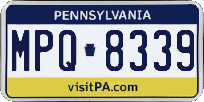 PA license plate MPQ8339