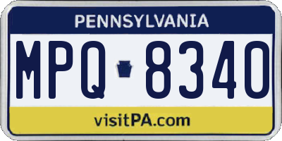 PA license plate MPQ8340