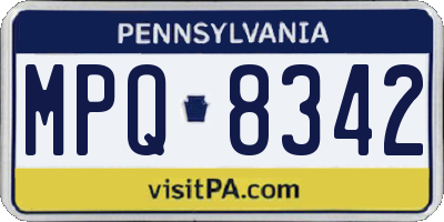 PA license plate MPQ8342