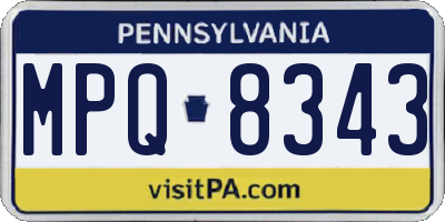 PA license plate MPQ8343