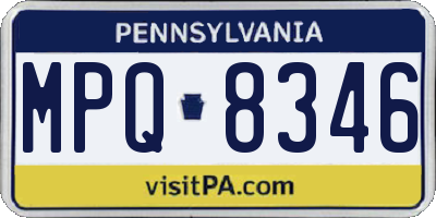 PA license plate MPQ8346