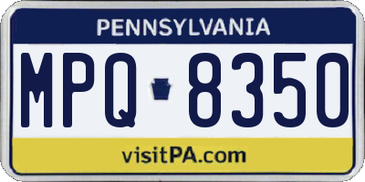 PA license plate MPQ8350