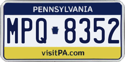 PA license plate MPQ8352