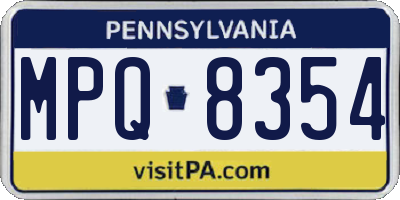 PA license plate MPQ8354