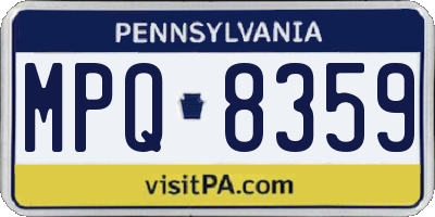 PA license plate MPQ8359