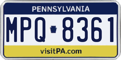 PA license plate MPQ8361