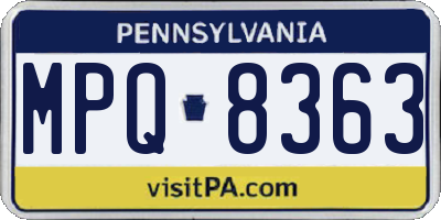 PA license plate MPQ8363