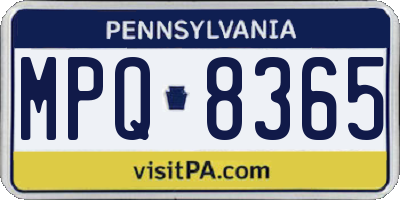 PA license plate MPQ8365