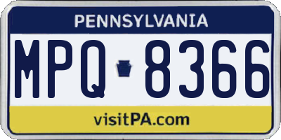 PA license plate MPQ8366
