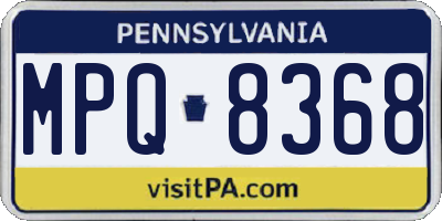 PA license plate MPQ8368