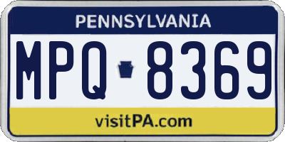 PA license plate MPQ8369