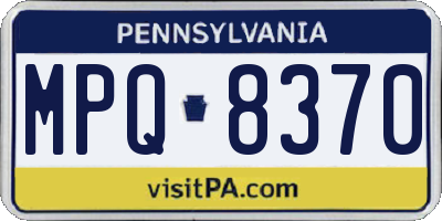 PA license plate MPQ8370