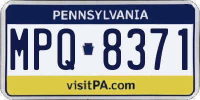 PA license plate MPQ8371