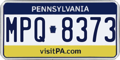 PA license plate MPQ8373
