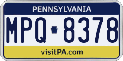 PA license plate MPQ8378