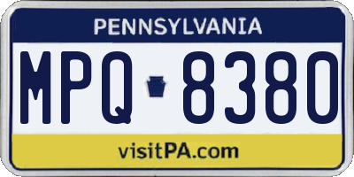 PA license plate MPQ8380
