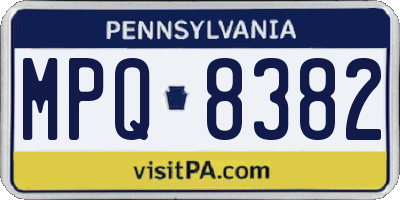 PA license plate MPQ8382