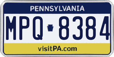 PA license plate MPQ8384