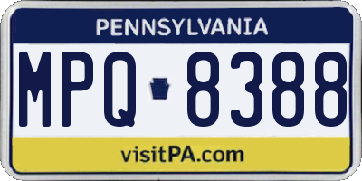 PA license plate MPQ8388