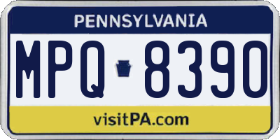 PA license plate MPQ8390