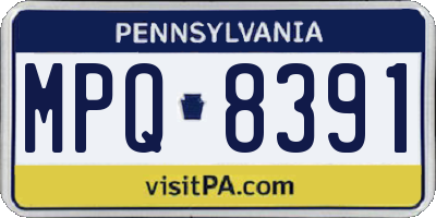 PA license plate MPQ8391