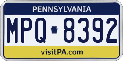 PA license plate MPQ8392