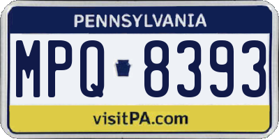 PA license plate MPQ8393