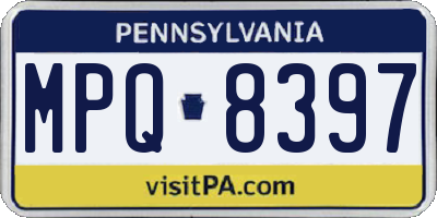 PA license plate MPQ8397