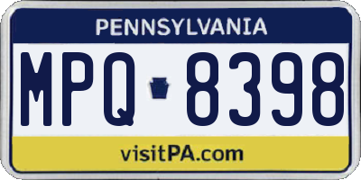 PA license plate MPQ8398
