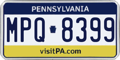 PA license plate MPQ8399