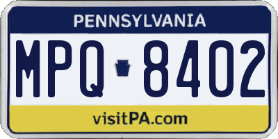 PA license plate MPQ8402