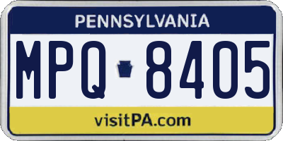 PA license plate MPQ8405