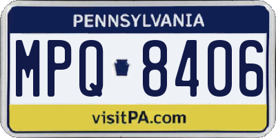 PA license plate MPQ8406
