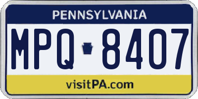 PA license plate MPQ8407