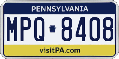 PA license plate MPQ8408