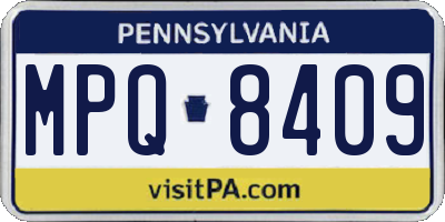 PA license plate MPQ8409