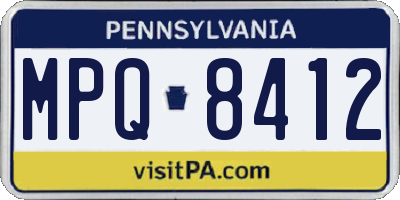 PA license plate MPQ8412