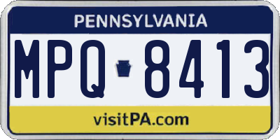 PA license plate MPQ8413